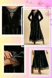 Wishful velvet dress for winter wedding